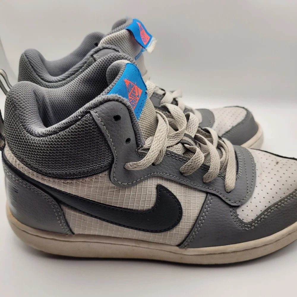 Nike Court Borough Mid Winter Wolf Grey Black Kids Sneakers 839977-009 4Y